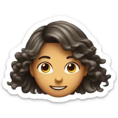 Flipping hair with hand girl sticker