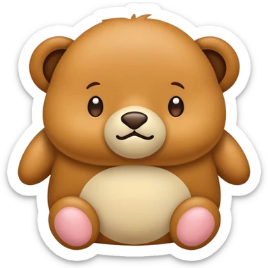 Um ursinho de pelucia pulando sticker