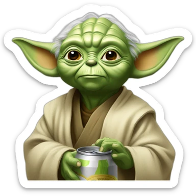 Yoda buvant une bière  sticker