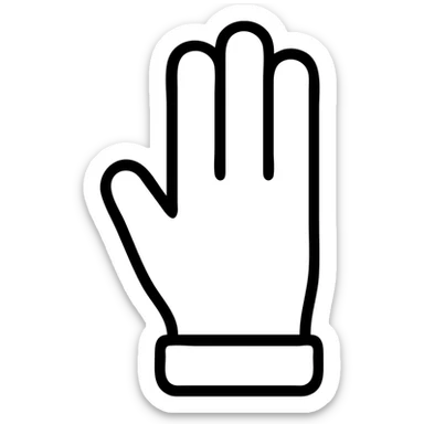 white glove, simple and clear design sticker