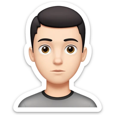 gay boy with a black ferb hair cut  sticker