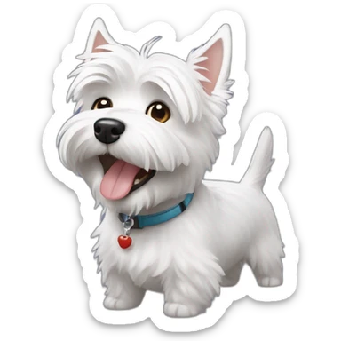 Westie dog happy  sticker