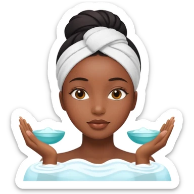 Black girl spa treatment  sticker