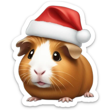 guinea pig in santa hat sticker