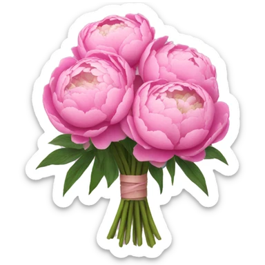 pink peonies bouquet sticker