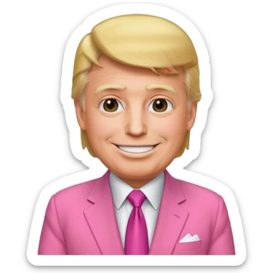 Donald trump in a pink suit sticker