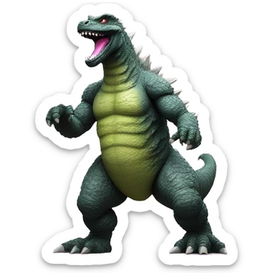Godzilla dressed like a Barbie doll  sticker