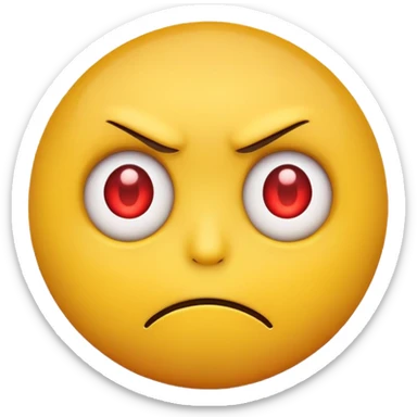 YELLOW EMOJI GUY WITH RED EYES AND AN SCARY STARE sticker