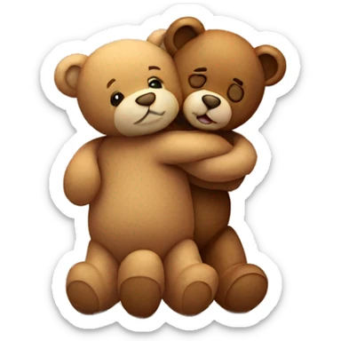 Teddy hugging another teddy sticker