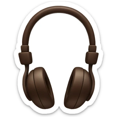 headphones dark brown sticker
