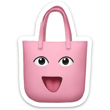 pink tote bag sticker