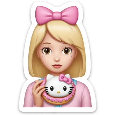 Una girl con una ciambella HELLO KITTY  sticker