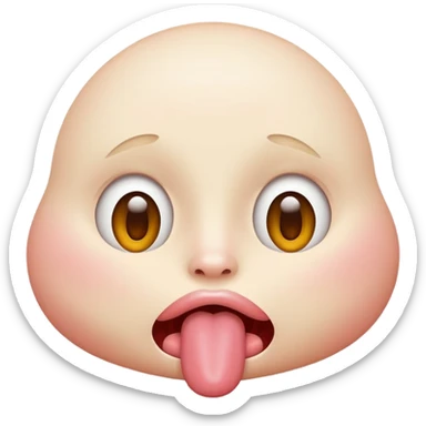 Face with tongue sticking out and rolled back eyes sticker