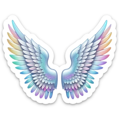 wings glitter white sticker