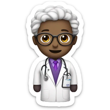 Purple boba dressed as a doctor  sticker