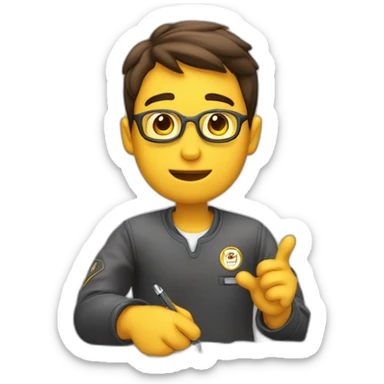 chico dando una voltereta con un examen en la mano sticker