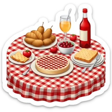 table of picnic, having tablecloth sticker
