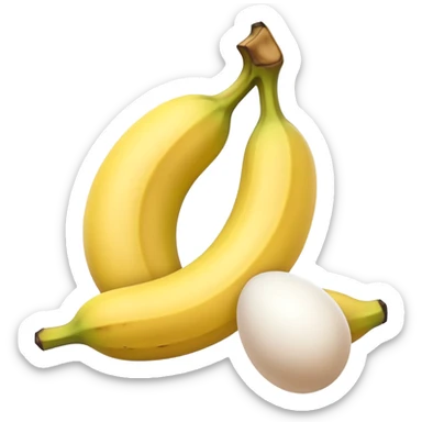 A banana standing between two eggs sticker