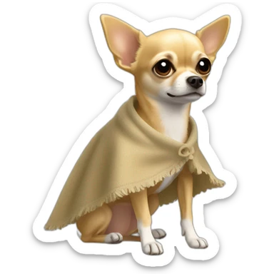 Small blonde chihuahua poncho sticker