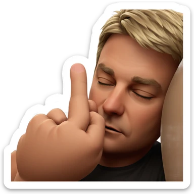 shirtless boy with closed eyes sticker