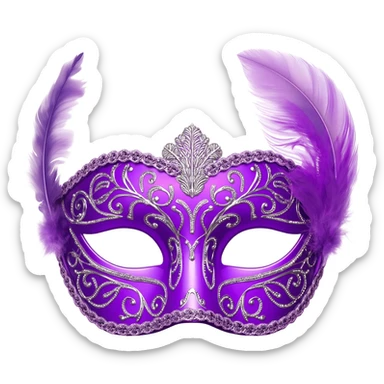 purple carnival masks sticker