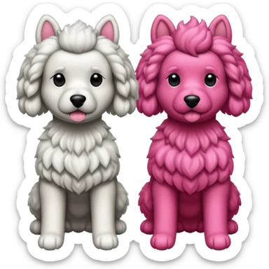 Dos caniches,uno blanco y el otro negro,QUE SEA RAZA CANICHE  sticker