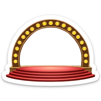 A concert-style stage with colored lights pointing downward. sticker