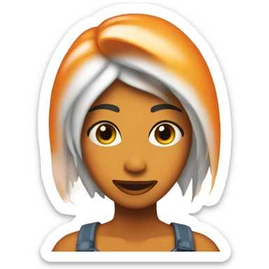 Chica peli naranja sticker