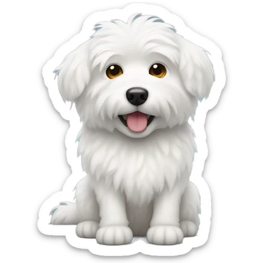 White fluffy dog sticker