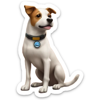 Dog on mars planet  sticker