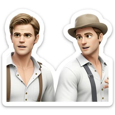 boys in collared shirts outdoors sticker