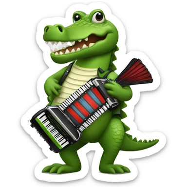 crocodile with accordion sticker
