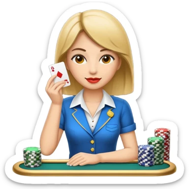 casino cashier woman sticker