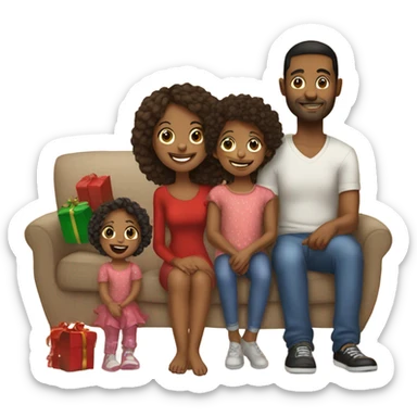 Family with a 2 yrs old girl chrimas card sticker