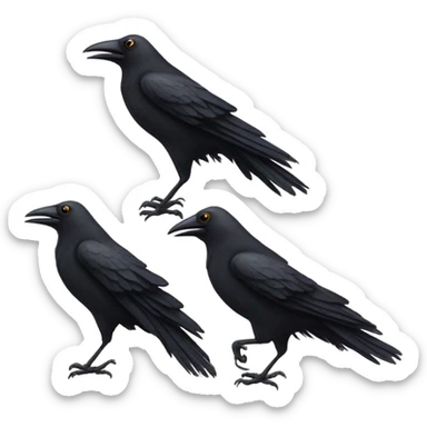 Three crows wearing running shoes sticker
