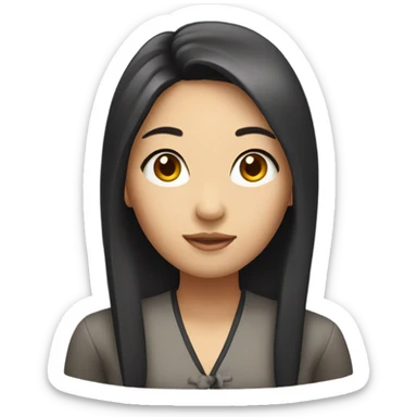 asian city girl head sticker