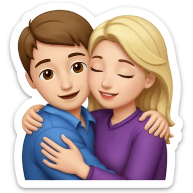 Thank You with a hug and a kiss sticker