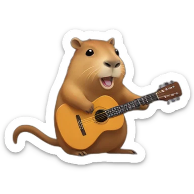 capybara plays the guitar sticker