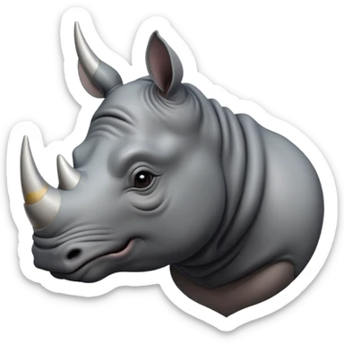 rhino with one horn sticker
