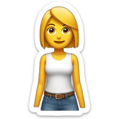 Chica con falda corta inclinada sobre la vista trasera. sticker