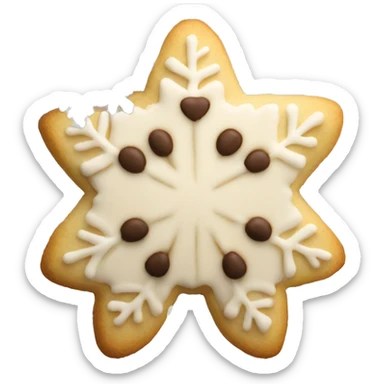 Sugar cookie with a snowflake  sticker
