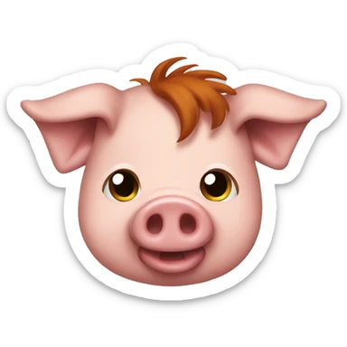 pig with brownish redhair  sticker