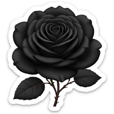 black rose in bloom emoji sticker