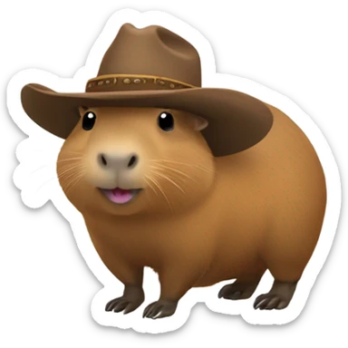 Capybara wearing a cowboy hat sticker