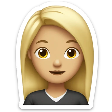 Girl sitting in class with blonde hair sticker