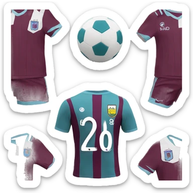 Aston Villa football kit light skn sticker