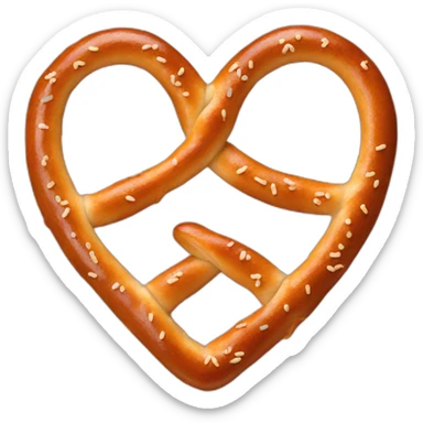a pretzel heart sticker