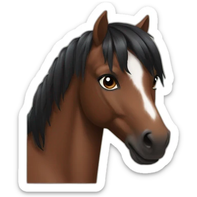bay horse with black mane and brown eyes sticker