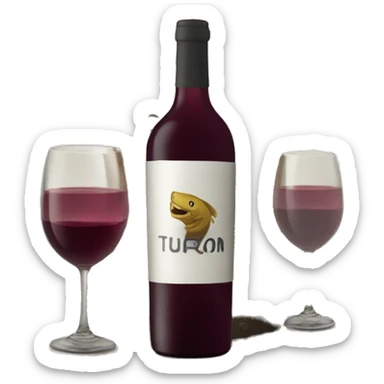 tiburon copa de vino sticker