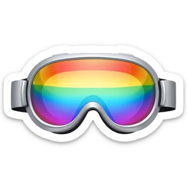 silver simulation rainbow visor goggles sticker